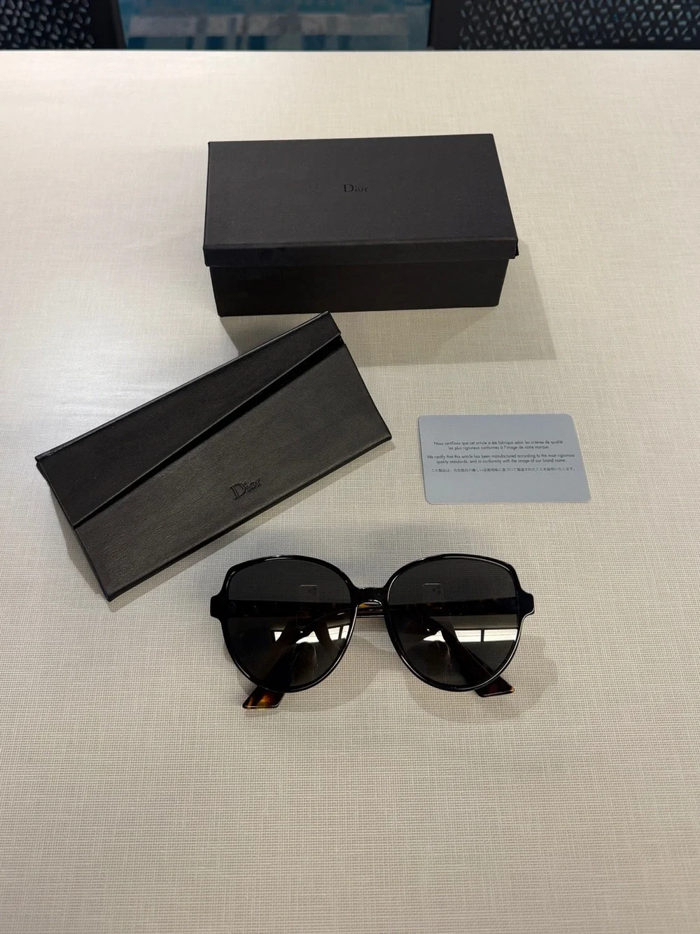 Dior Black and Tortoiseshell/Black Oversized Round Sunglasses (DiorRonde-2)